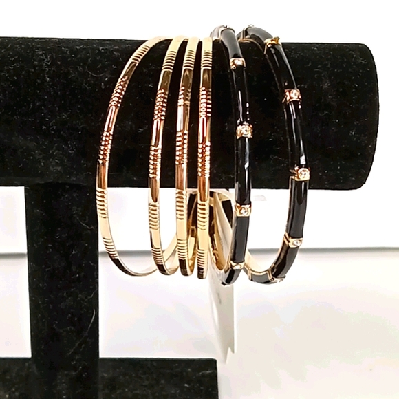 Cato Jewelry - NEW Cato goldtone & Black Bangle Bracelets